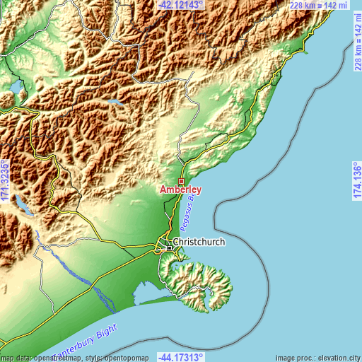 Topographic map of Amberley