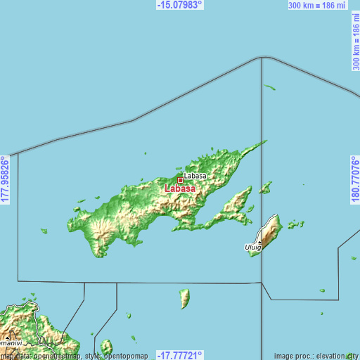 Topographic map of Labasa