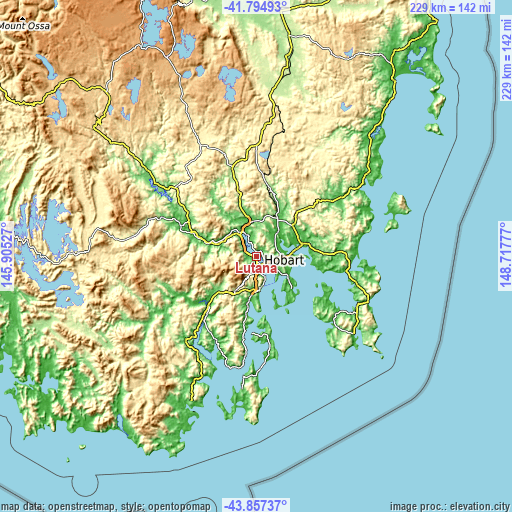 Topographic map of Lutana