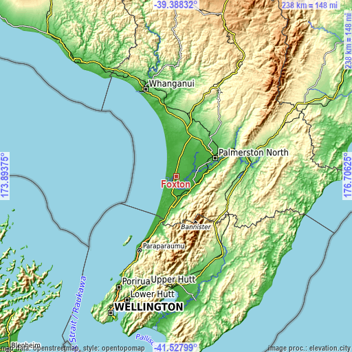 Topographic map of Foxton