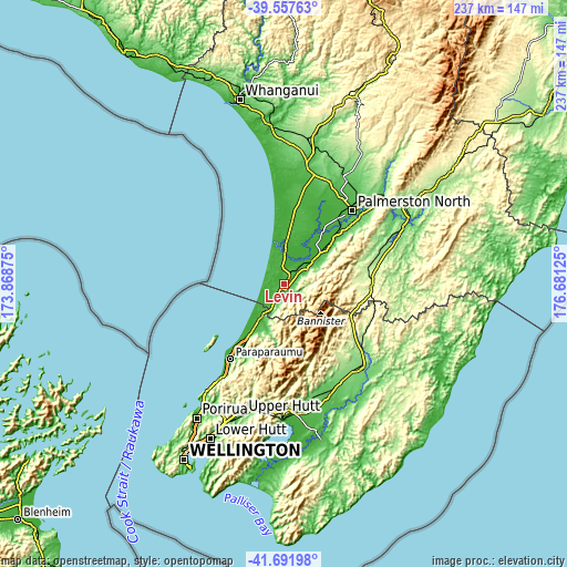 Topographic map of Levin