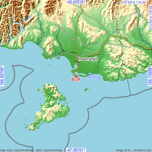 Topographic map of Bluff