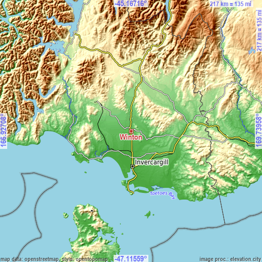 Topographic map of Winton