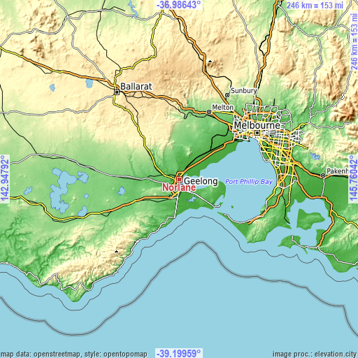 Topographic map of Norlane