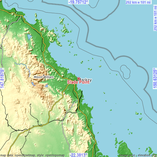Topographic map of Slade Point