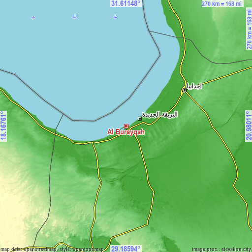 Topographic map of Al Burayqah