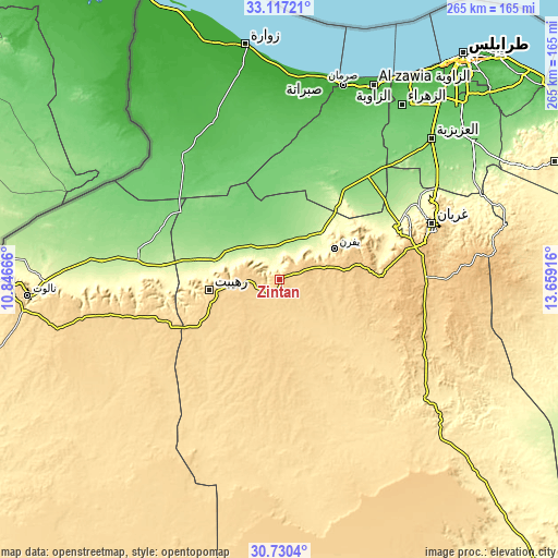 Topographic map of Zintan