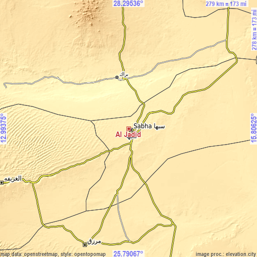 Topographic map of Al Jadīd