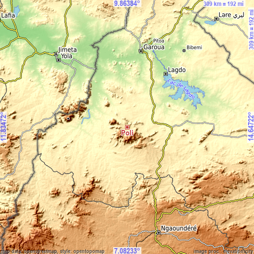 Topographic map of Poli