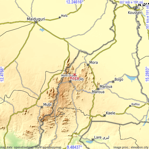 Topographic map of Koza