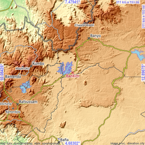 Topographic map of Bankim