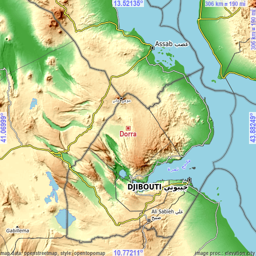 Topographic map of Dorra