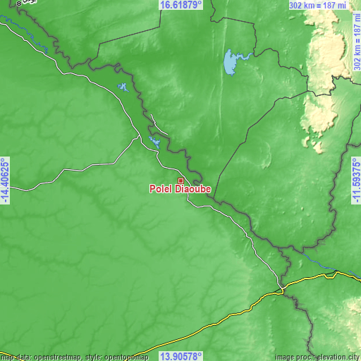 Topographic map of Polel Diaoubé