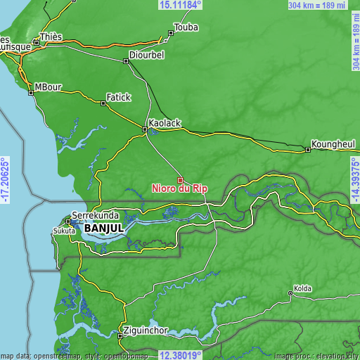 Topographic map of Nioro du Rip