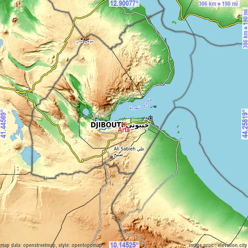 Topographic map of Arta