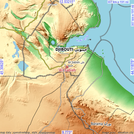 Topographic map of 'Ali Sabieh