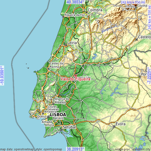 Topographic map of Vale de Figueira