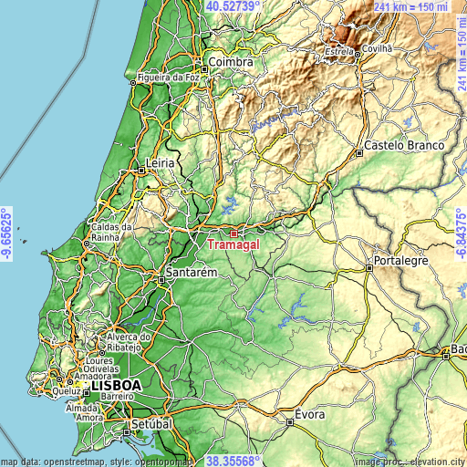 Topographic map of Tramagal