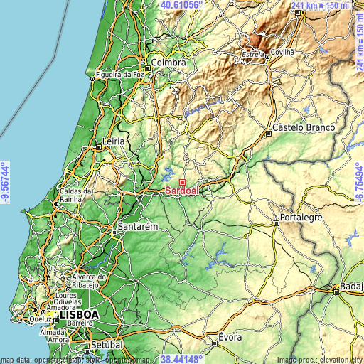Topographic map of Sardoal