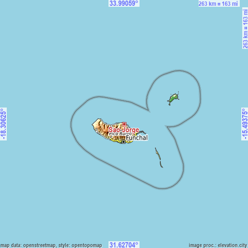 Topographic map of São Jorge