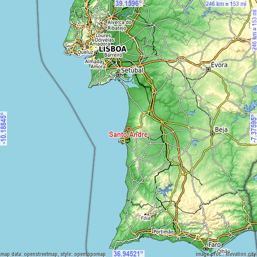 Topographic map of Santo André