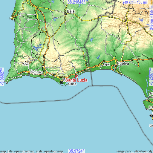 Topographic map of Santa Luzia