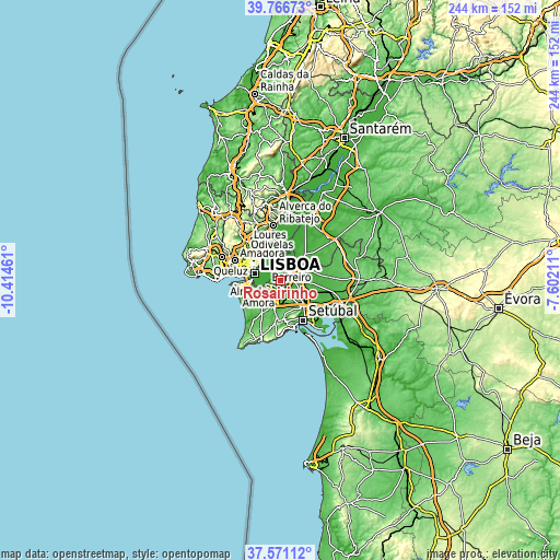 Topographic map of Rosairinho