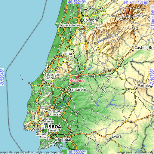 Topographic map of Riachos