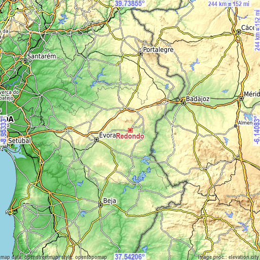 Topographic map of Redondo