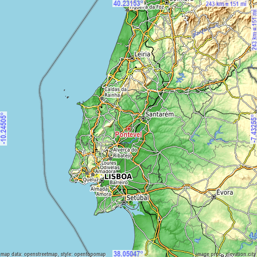 Topographic map of Pontével