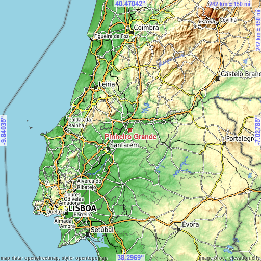 Topographic map of Pinheiro Grande