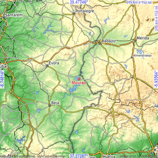 Topographic map of Mourão