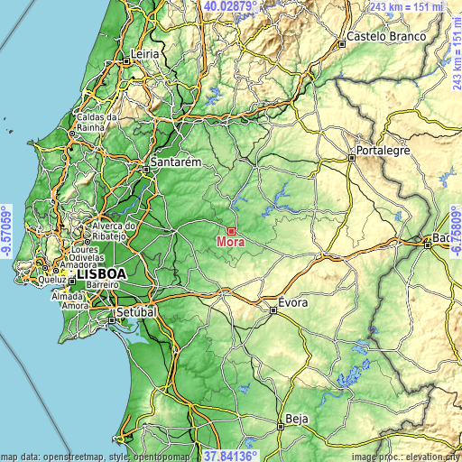 Topographic map of Mora