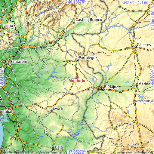 Topographic map of Monforte