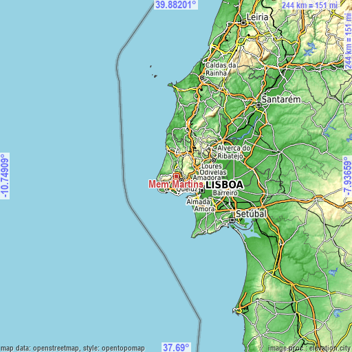 Topographic map of Mem Martins