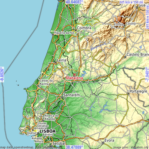 Topographic map of Madalena