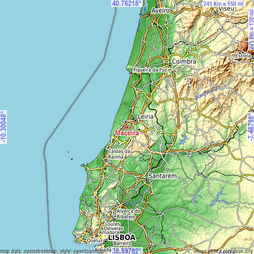 Topographic map of Maceira