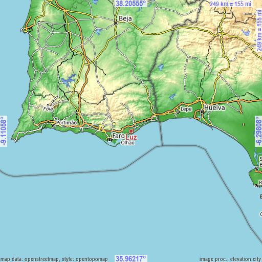 Topographic map of Luz