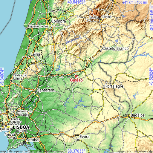 Topographic map of Gavião