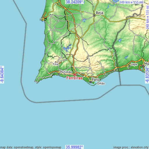 Topographic map of Ferreiras