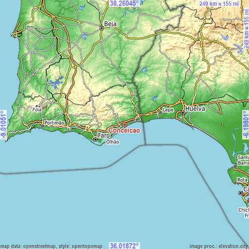 Topographic map of Conceição