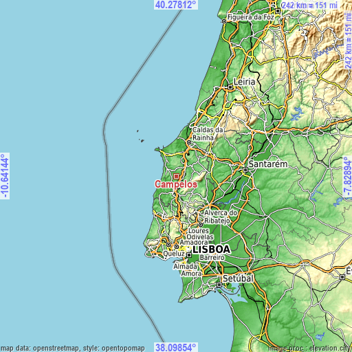 Topographic map of Campelos