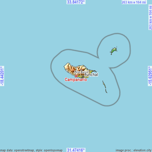 Topographic map of Campanário