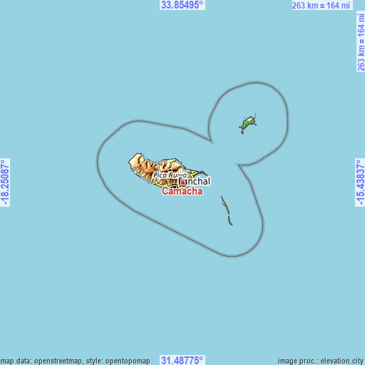 Topographic map of Camacha