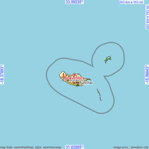 Topographic map of Boaventura