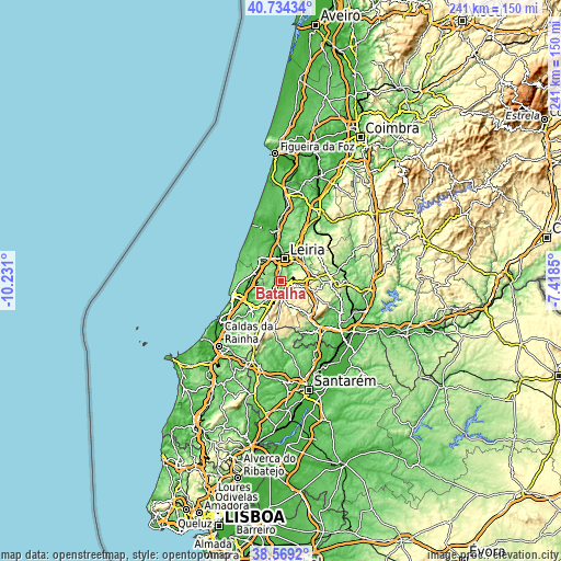Topographic map of Batalha