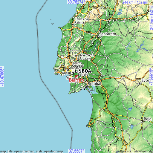 Topographic map of Barreiro