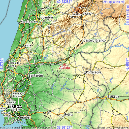 Topographic map of Atalaia