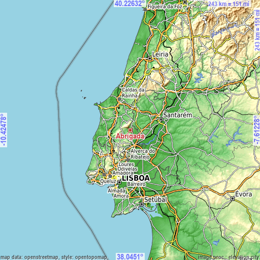 Topographic map of Abrigada