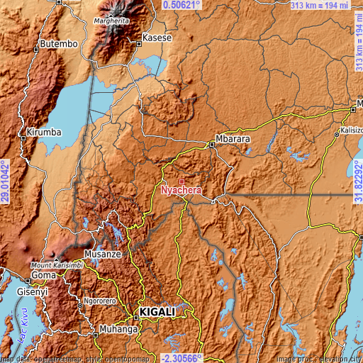 Topographic map of Nyachera